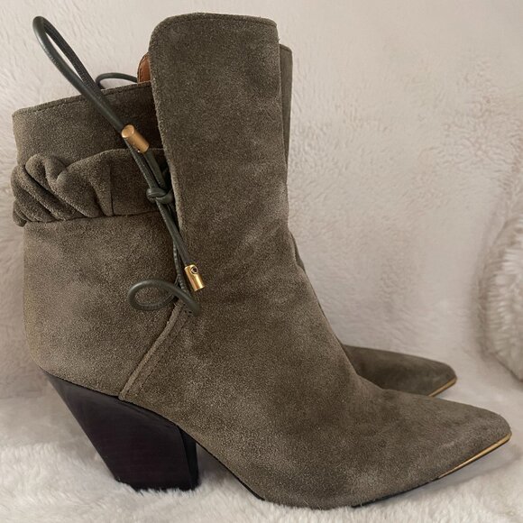 Tory Burch Lila Green Leather (Suede) Women's Bootie Size: 5.5 - Picture 4 of 16